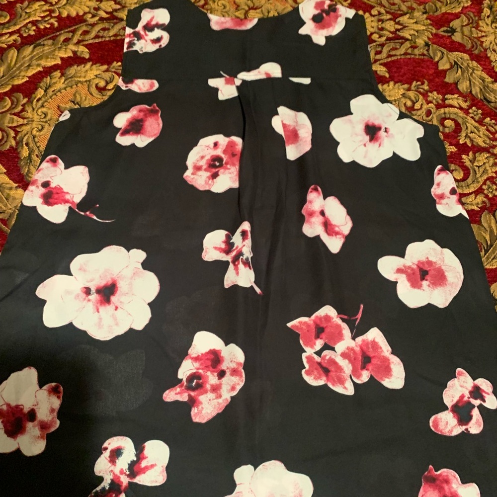 Violet & Claire Black Floral Midi Skirt